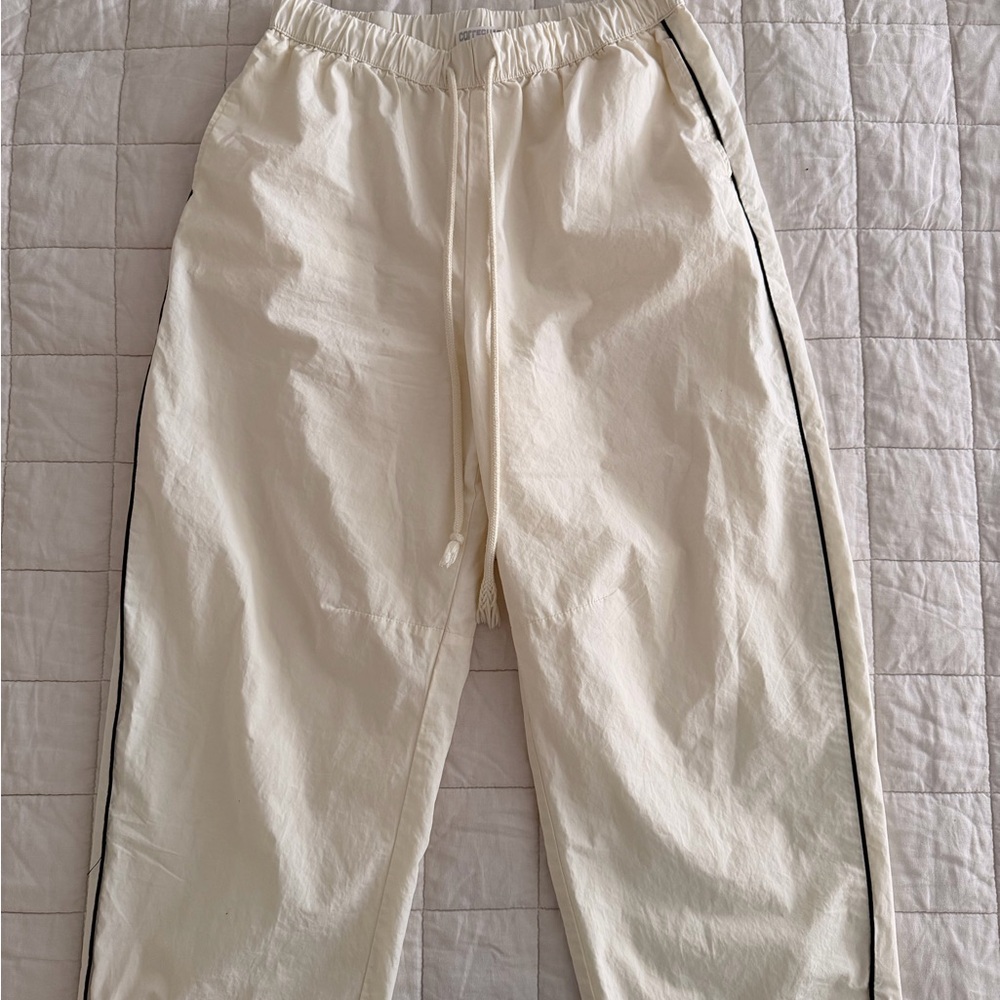 Future Collective - Size M - Cream Joggers with Black Stripe